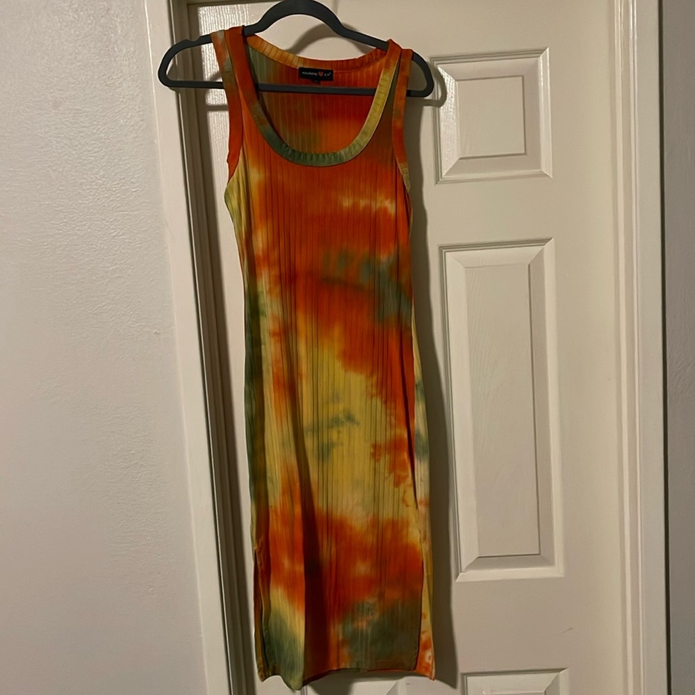 Tye Dye Ribbed Midi Dress